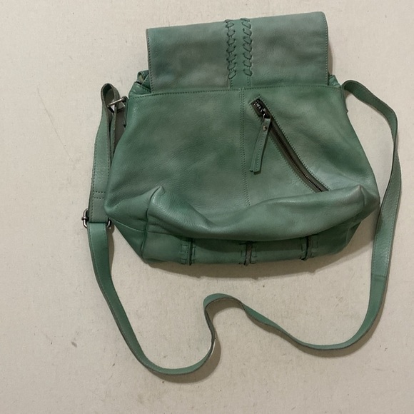 Latino Elegant Green Leather Shoulder Bag Bucket Bag women large boho Y2K office - Picture 2 of 11